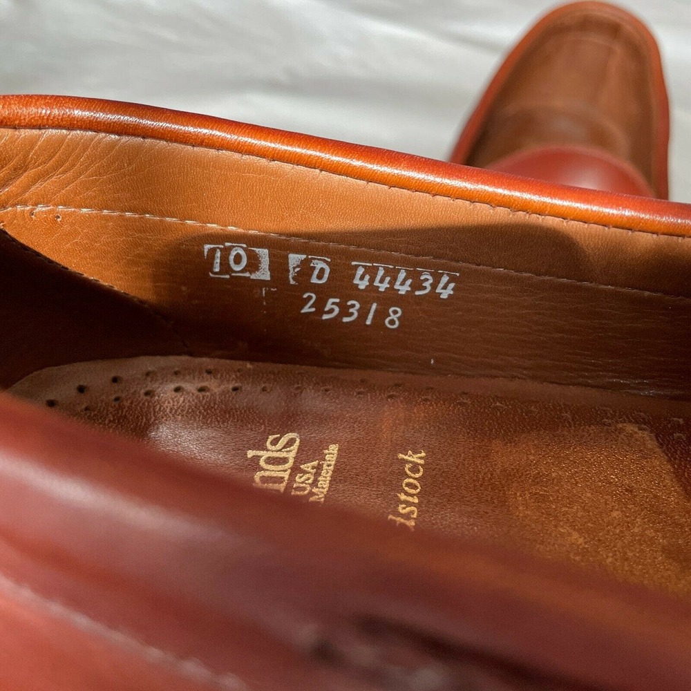 Allen Edmonds Woodstock Brown Leather Loafers 10 - Picture 4 of 7